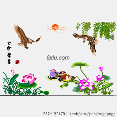 svg矢量绣花图下载