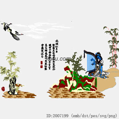 svg矢量绣花图下载