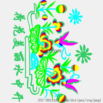 svg矢量绣花图下载