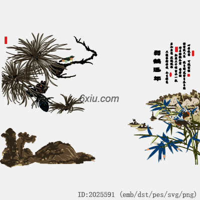 svg矢量绣花图下载