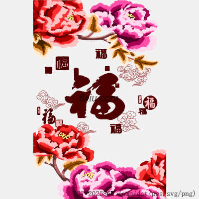 svg矢量绣花图下载