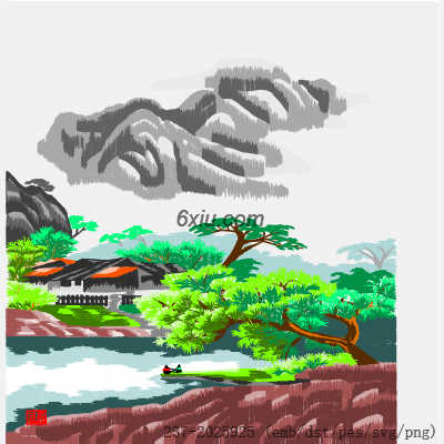 svg矢量绣花图下载