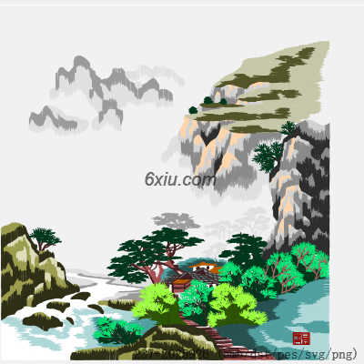 svg矢量绣花图下载