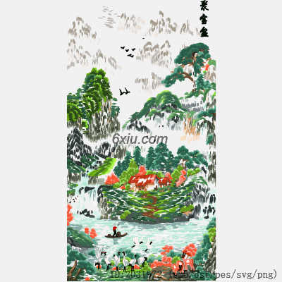 svg矢量绣花图下载