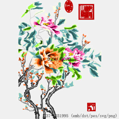 svg矢量绣花图下载
