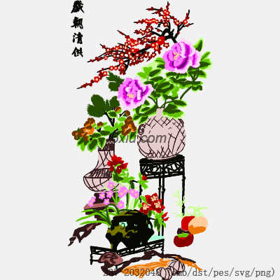 svg矢量绣花图下载