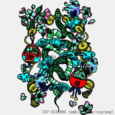 svg矢量绣花图下载