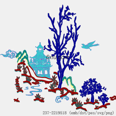 svg矢量绣花图下载