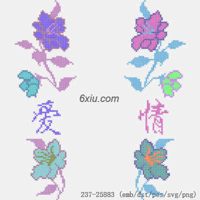 svg矢量绣花图下载
