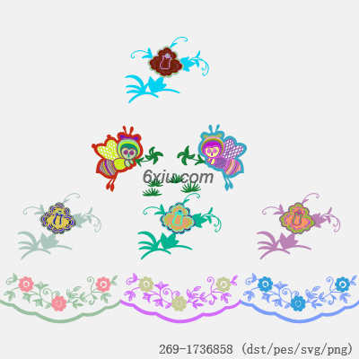 svg矢量绣花图下载