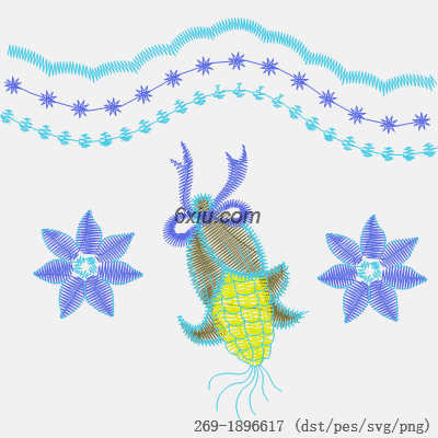 svg矢量绣花图下载