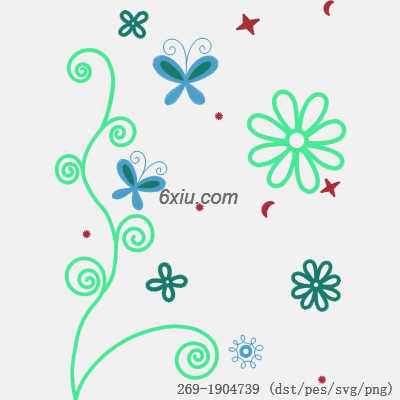svg矢量绣花图下载