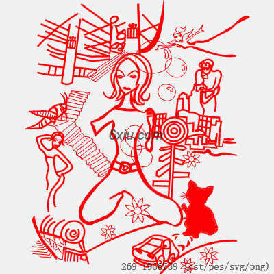 svg矢量绣花图下载