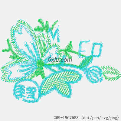 svg矢量绣花图下载