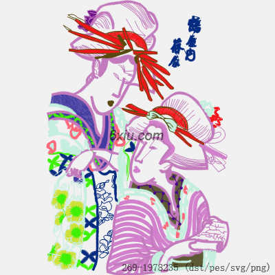 svg矢量绣花图下载