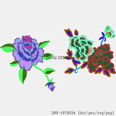 svg矢量绣花图下载