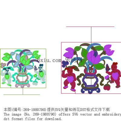 svg矢量绣花图下载
