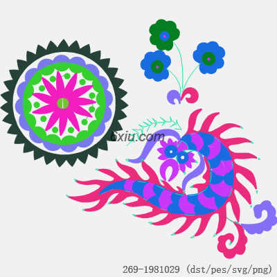 svg矢量绣花图下载