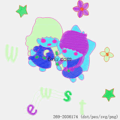 svg矢量绣花图下载