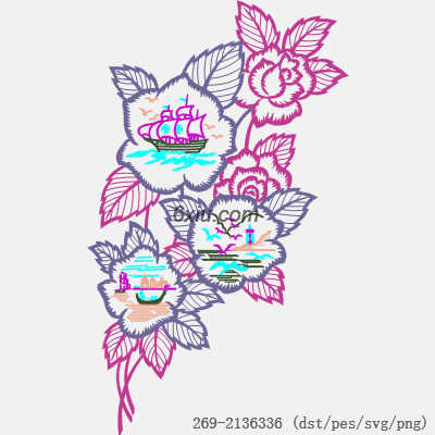 svg矢量绣花图下载