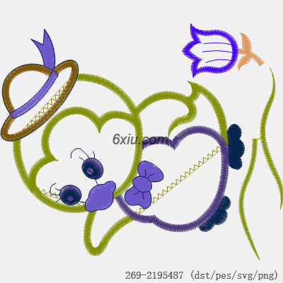 svg矢量绣花图下载