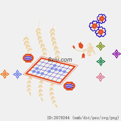 svg矢量绣花图下载