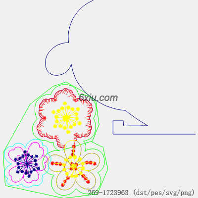 svg矢量绣花图下载