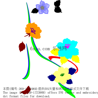 svg矢量绣花图下载