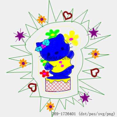 svg矢量绣花图下载