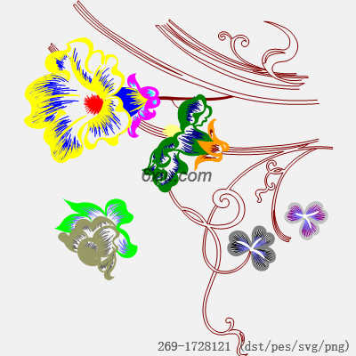 svg矢量绣花图下载