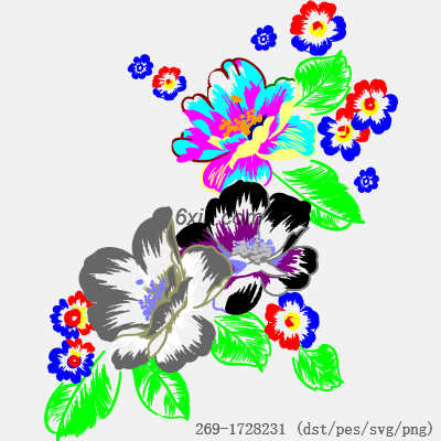 svg矢量绣花图下载