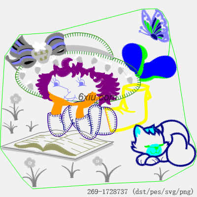svg矢量绣花图下载