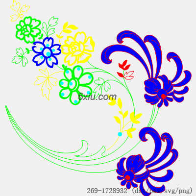 svg矢量绣花图下载