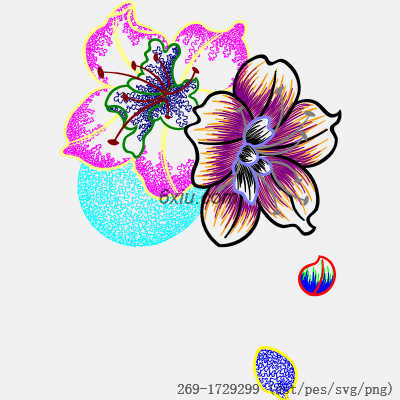 svg矢量绣花图下载