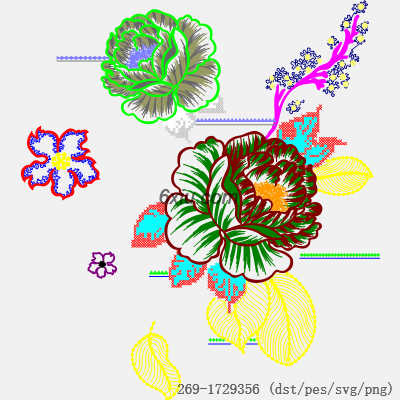 svg矢量绣花图下载