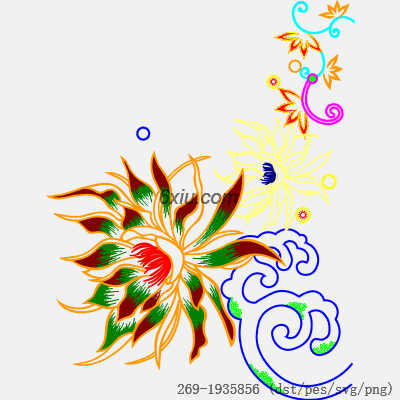 svg矢量绣花图下载
