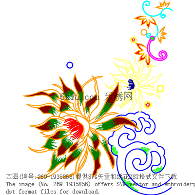 svg矢量绣花图下载