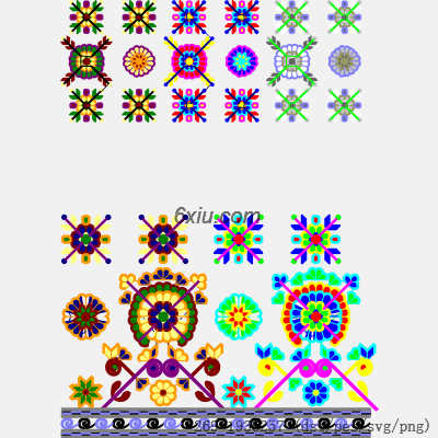 svg矢量绣花图下载