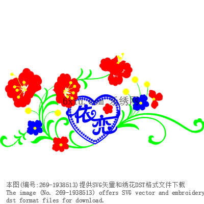 svg矢量绣花图下载