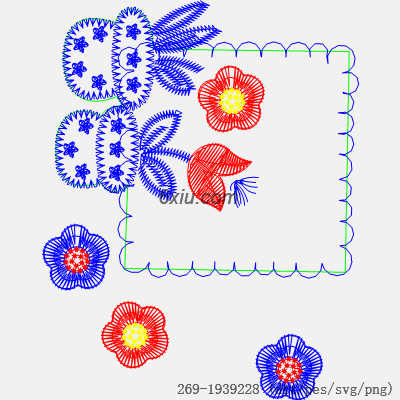 svg矢量绣花图下载
