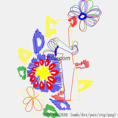 svg矢量绣花图下载