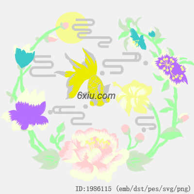 svg矢量绣花图下载