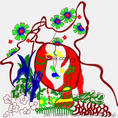 svg矢量绣花图下载