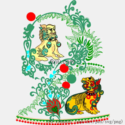 svg矢量绣花图下载
