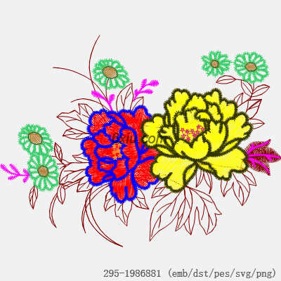 svg矢量绣花图下载