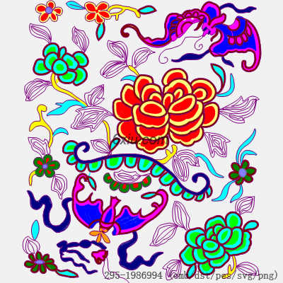 svg矢量绣花图下载