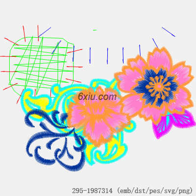 svg矢量绣花图下载