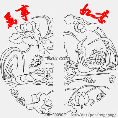 svg矢量绣花图下载