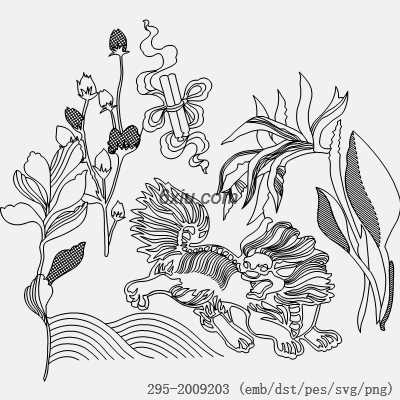 svg矢量绣花图下载